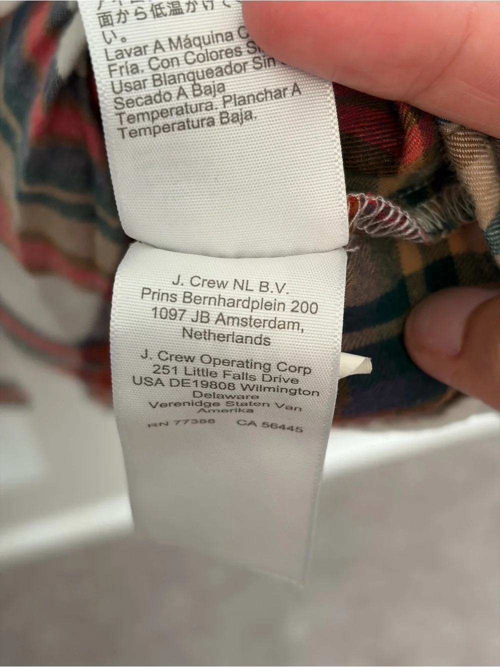 J. Crew Woman’s Plaid Button-Down Shirt in Red, Green, Cream, Navy